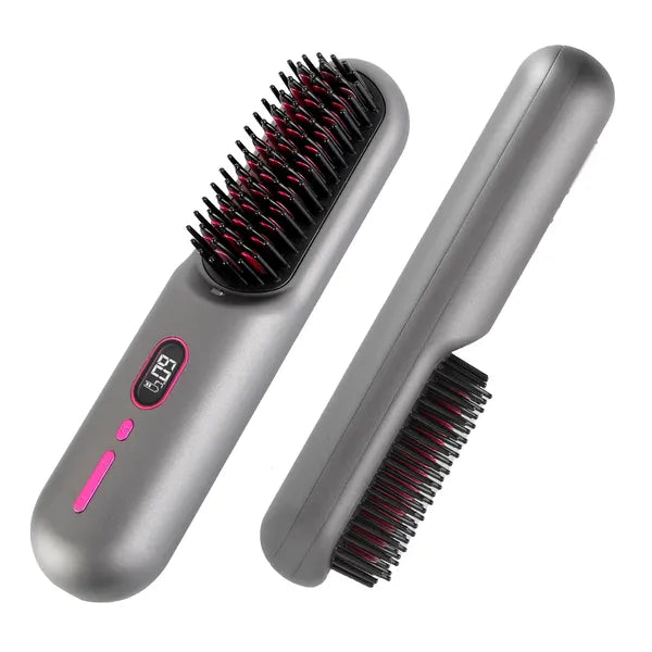 Cordless Negative Ion Hair Straightener Brush Rechargeable Mini Styling Comb With 12 Heating Levels Anti-scald 30S - view 4