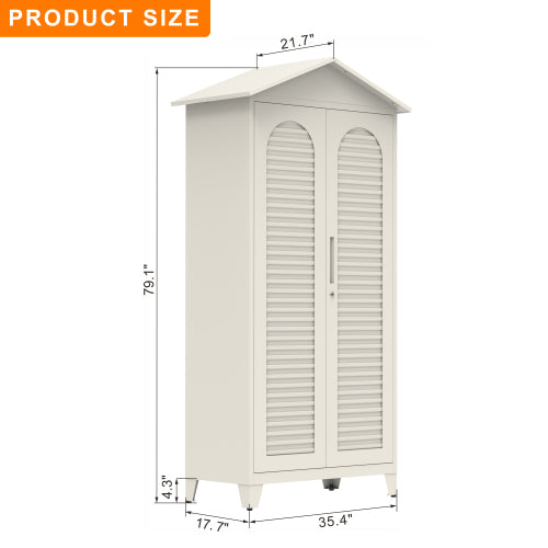 Spire79.1 Tall Metal Tool Storage Cabinet, With Ample Storage Space For Garage,Warehouse,Garden,Office, Living Room - view 9