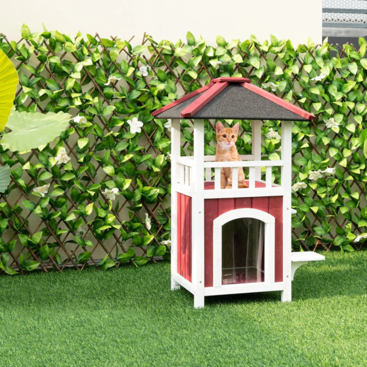 34" H Wooden Cat House - view 6