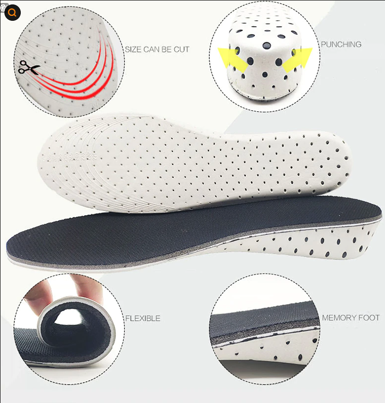 Men Women Invisible Height Increase Insoles Heel Lift Taller Shoe Inserts Pad US - view 2