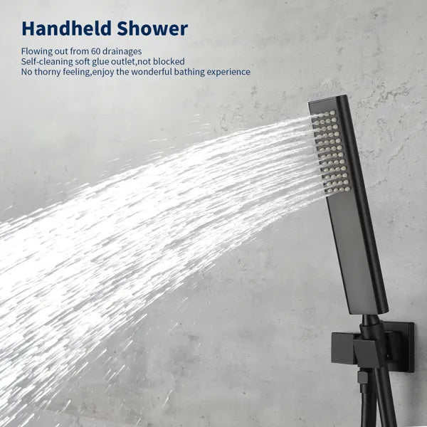 Male NPT Tub Faucet with Hand Shower, Matte Black Waterfall Bathtub Shower Faucet Set - view 4