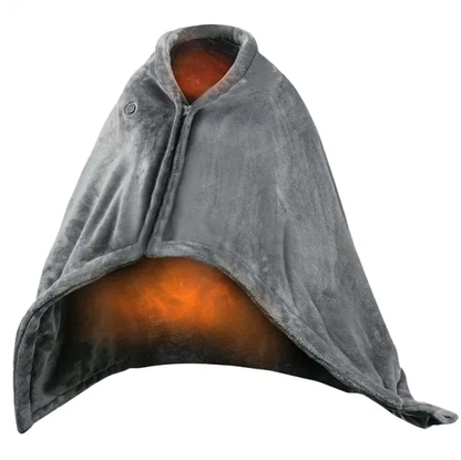 59 Plus 31in USB Heated Blanket Electric Heated Blanket Heated Poncho Shawl Wrap Throw With Zipper Washable For Home - view 2