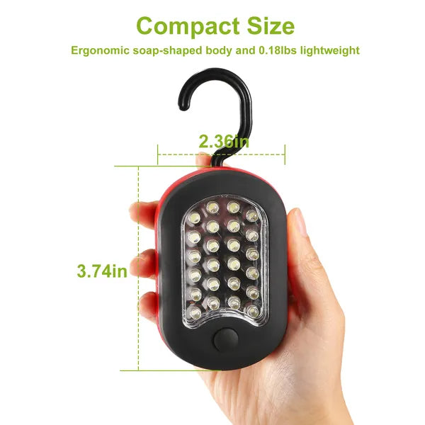 Compact Work Light 27LEDs Hang Lights Portable Magnetic Flashlight With Hook For Camping Hiking Emergency - view 7