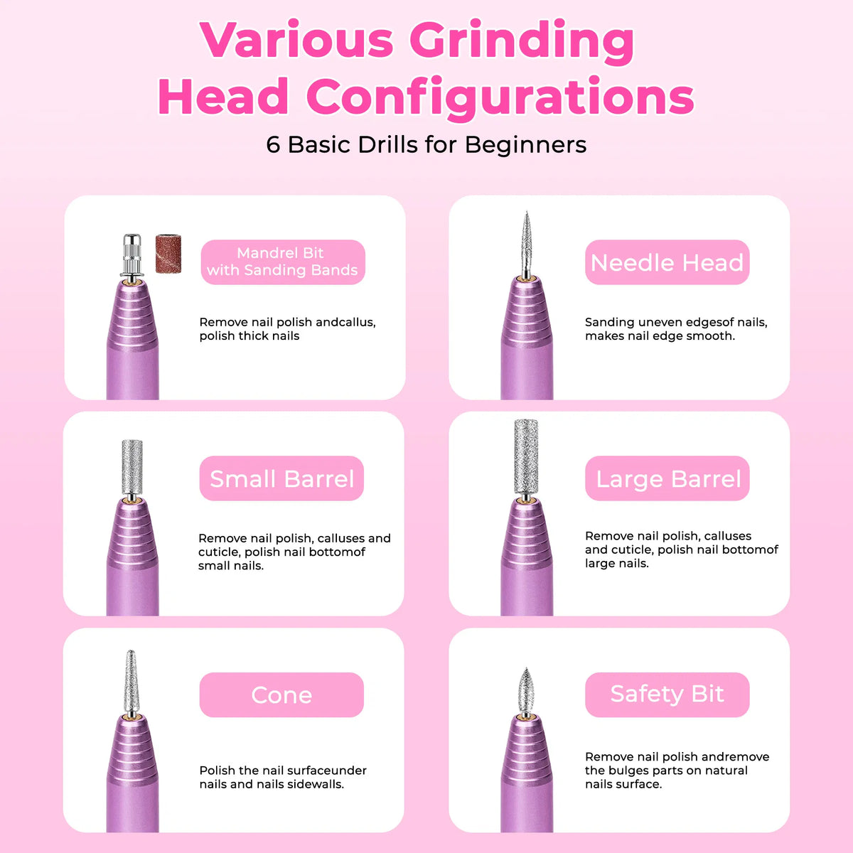 Portable Electric Nail Drill, Professional Nail File Kit For Acrylic, Gel Nails - view 5