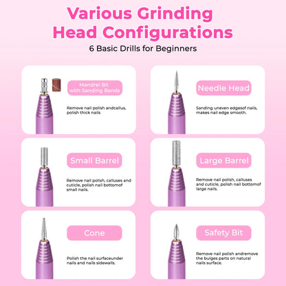 Portable Electric Nail Drill, Professional Nail File Kit For Acrylic, Gel Nails - view 5