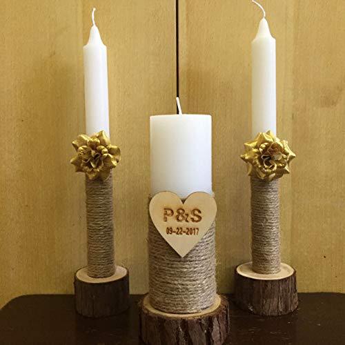 Wooden Wedding Candle Holders - view 5