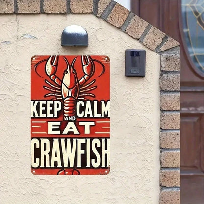 1pc Keep Calm Eat Crab Iron Wall Art 8x12 Inch, Funny Vintage Metal Plaque Sign - view 3