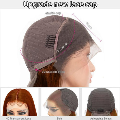Reddish-brown 10-inch Straight 13x6 Lace Front Human Hair Wig, Density. - view 4