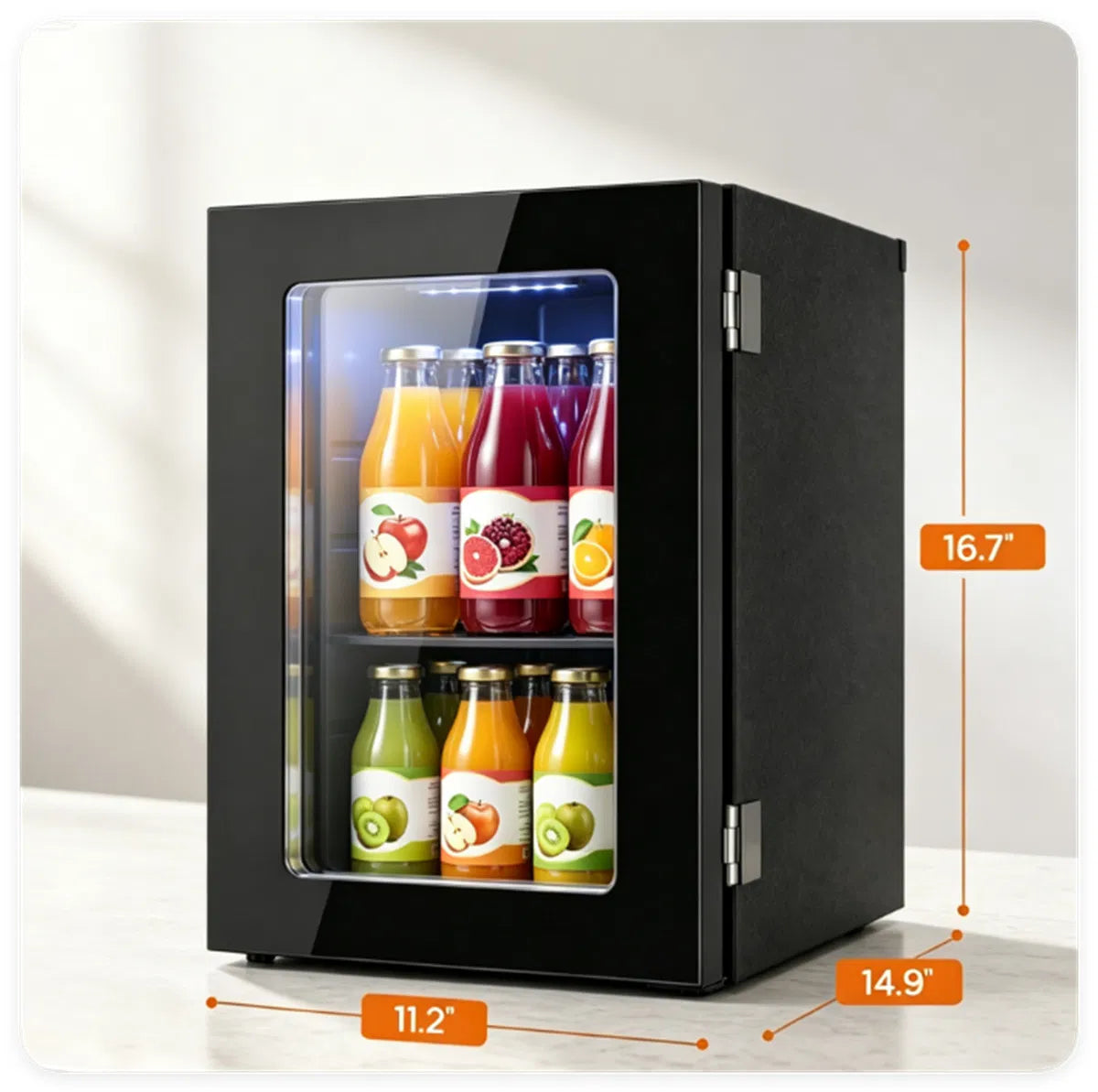 0.6 Cu.Ft Mini Beverage Refrigerator with Digital Touch Control 40F-61F Adjustable Thermostat - view 10