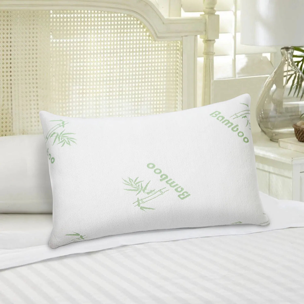 2 pack Bamboo Memory Foam Pillow Hypoallergenic Bed Pillow For Head Neck Rest Sleeping Shredded Pillow Washable Cover - view 3