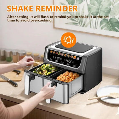 9.5 Quart Large Dual Basket Air Fryer With Double Basket, Independent Temp Control & Sync Mode, 10 Presets - view 6