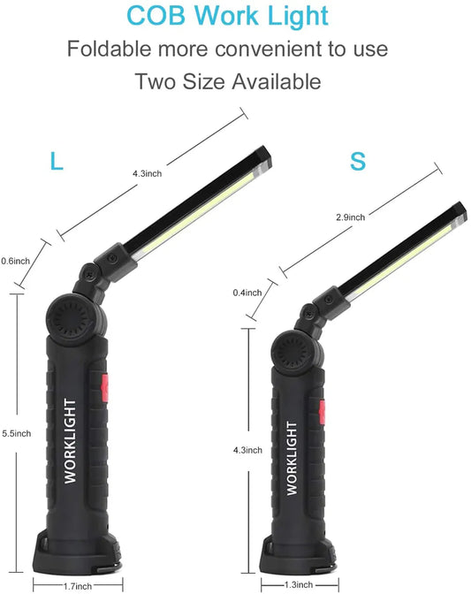 Rechargeable LED COB Work Light Mechanic Flashlight Lamp Magnetic Base Bright - view 2