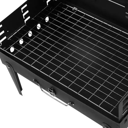 Barbecue Grill Outdoor Portable Charcoal Grill Collapsible Iron Square Charcoal Grill 17.32x10.63x8.66 Inch Black - view 6