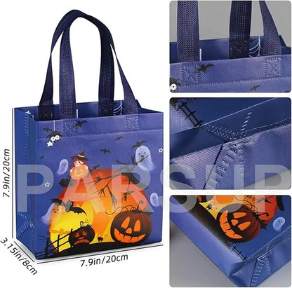 8PCS Halloween Trick or Treat Bags, Non-Woven Gift Tote Bags with Handles for Gifts Wrapping, Party Supplies - view 3