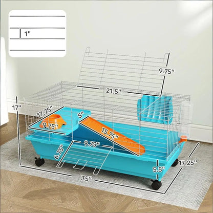 Small Animal Cage, Rolling Bunny Cage, Guinea Pig Cage - view 2