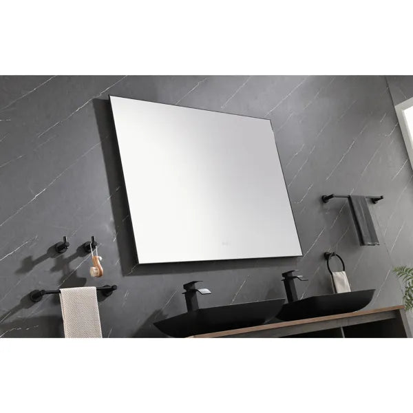 48x36 Inch LED Backlit Bathroom Mirror with Metal Frame, Wall Mounted Vanity Mirror with Smart Touch Button, Anti-Fog - view 9