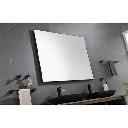 48x36 Inch LED Backlit Bathroom Mirror with Metal Frame, Wall Mounted Vanity Mirror with Smart Touch Button, Anti-Fog - view 9