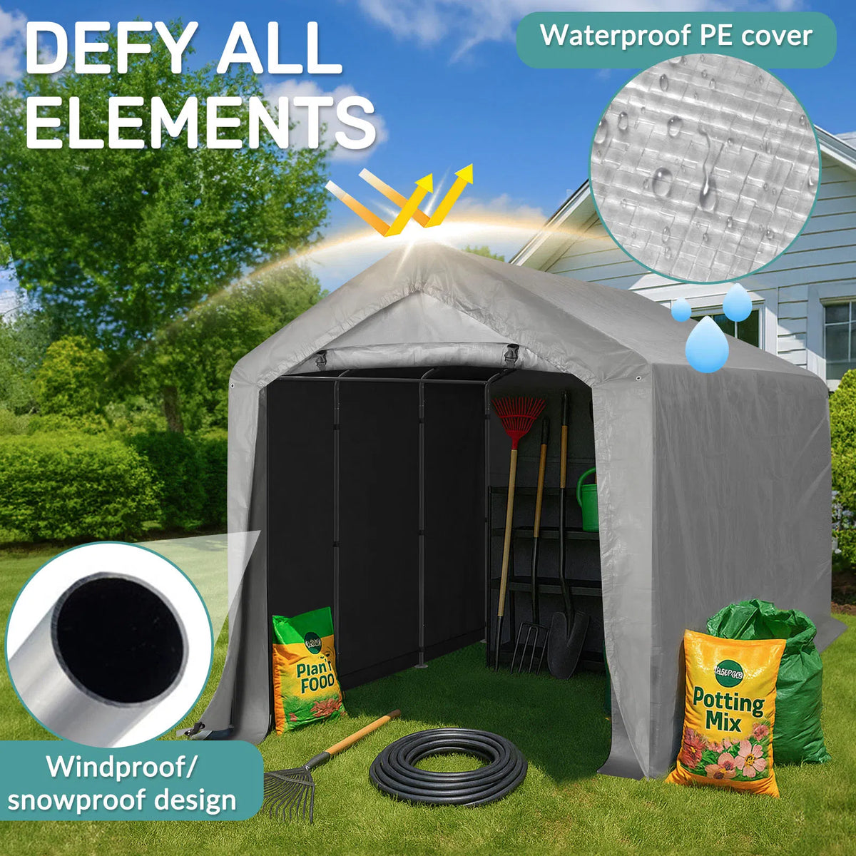 8' X 12' outdoor storage shelter shed - view 9