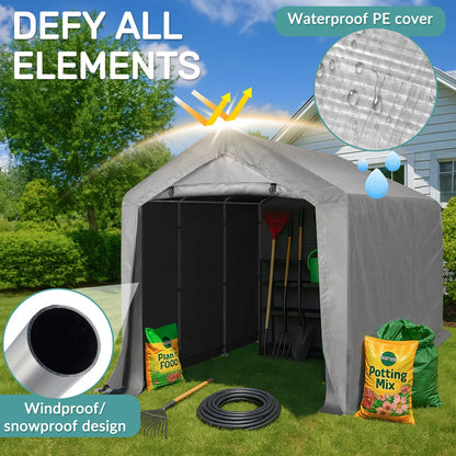 8' X 12' outdoor storage shelter shed - view 9