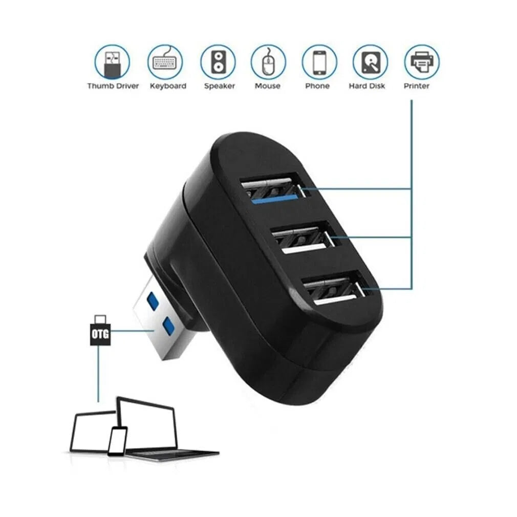 High Speed 3 Port USB 3.0 Multi HUB Splitter Expansion Desktop PC Laptop Adapter - view 4