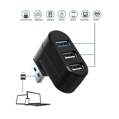 High Speed 3 Port USB 3.0 Multi HUB Splitter Expansion Desktop PC Laptop Adapter - view 4