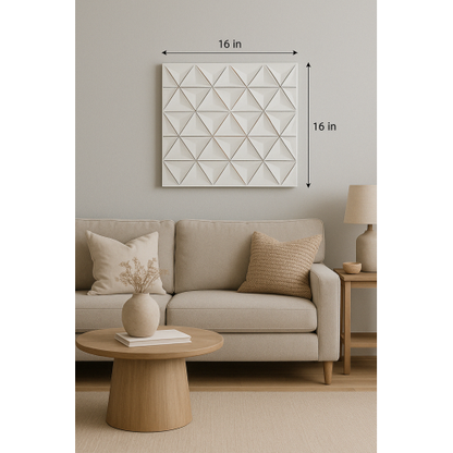 White Square Shape Handcrafted MDF Wall Decor Elegant Home Accent - view 5