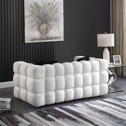 62.2length,35.83inch Deepth,human Body Structure For USA People, Marshmallow Sofa,boucle Sofa,White Color, 2 Seater - view 5