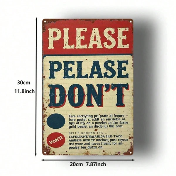 Vintage Warning Sign 2D Flat Single Piece Iron Metal Wall Plaque 8X12 Inch Durable English Text Print Decorative Art - view 3
