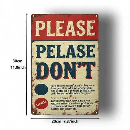 Vintage Warning Sign 2D Flat Single Piece Iron Metal Wall Plaque 8X12 Inch Durable English Text Print Decorative Art - view 3