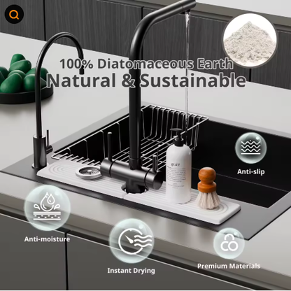 Diatomaceous Earth Sink Tray Stone Home Sink Caddy Kitchen Instant Dry Sink Organizer - view 5