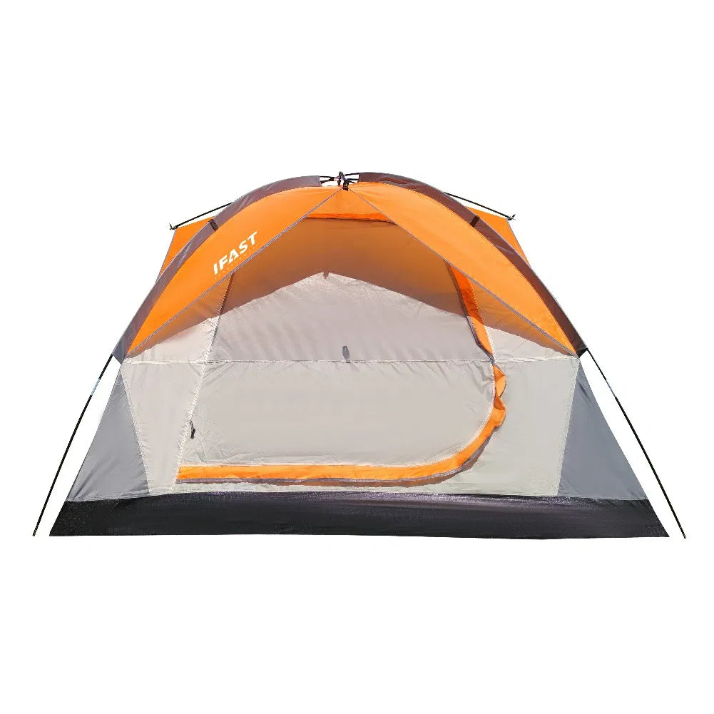 2/6 Family Camping Tents, Outdoor Double Layers Waterproof Windproof with Top Roof Rainproof and Large Mesh Windows