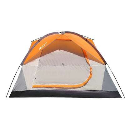 2/6 Family Camping Tents, Outdoor Double Layers Waterproof Windproof with Top Roof Rainproof and Large Mesh Windows
