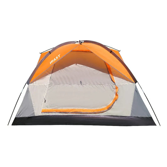 2/6 Family Camping Tents, Outdoor Double Layers Waterproof Windproof with Top Roof Rainproof and Large Mesh Windows