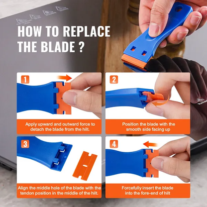 VEVOR Plastic Razor Blade Scraper 2PCS Scraper Tool 120PCS POM Plastic Blades - view 6