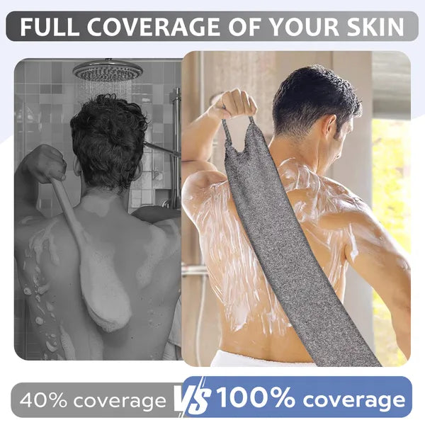 Premium Bamboo Fiber Exfoliating Body Scrubber Towel - Deep Clean & Gentle Exfoliation For Smooth Skin-Grey - view 6
