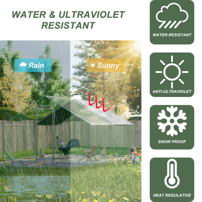 10 x 13ft Outdoor Large Metal Chicken Run Coop with 1 piece of Waterproof Cover - view 2