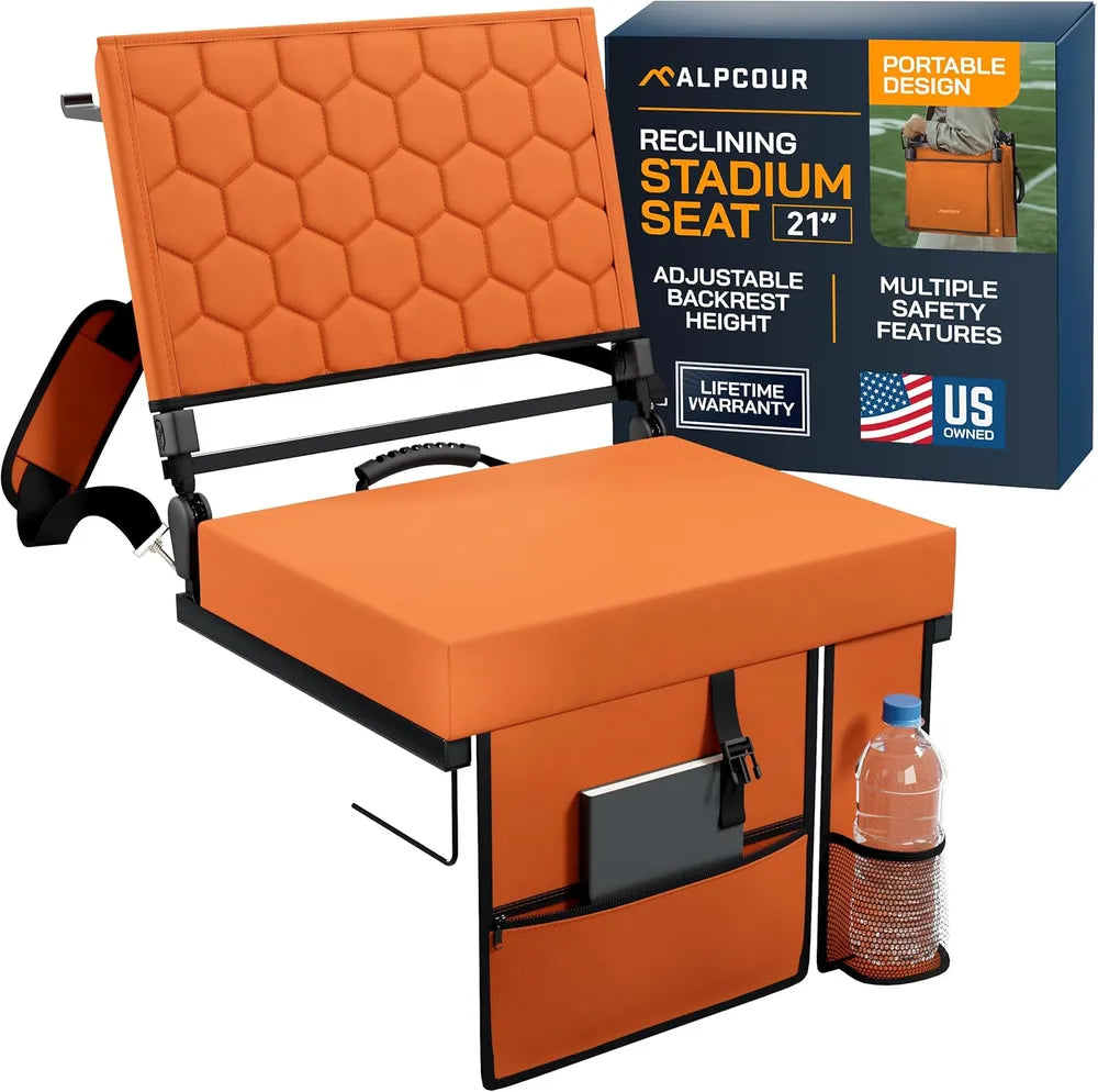 Alpcour Folding Reclining Stadium Seat With Back Support For Bleachers - view 3