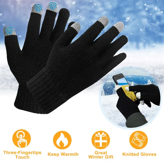Unisex Touch Screen Gloves Full Finger Winter Warm Knitted Gloves For Warmth Running Cycling Camping Hiking - view 2