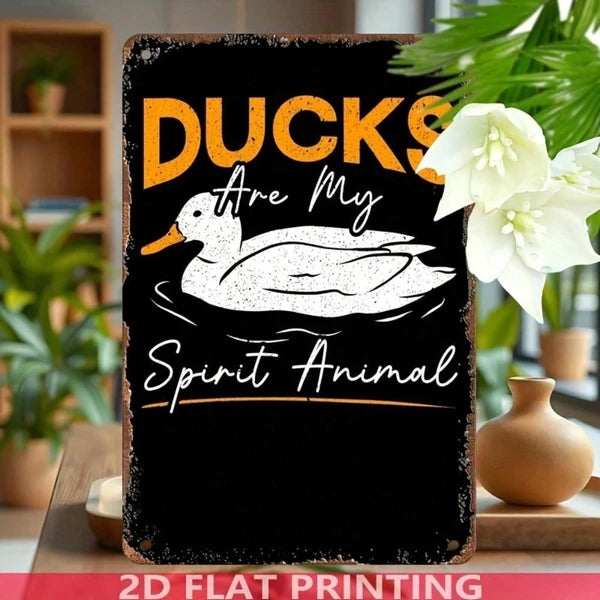 Vintage Ducks Are My Spirit Animal Metal Tin Sign 8x12 Inch Rustic Farmhouse Wall Decor For Kitchen Bathroom Office - view 4