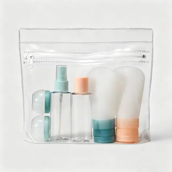 Travel Toiletry Bag Set 7 Pieces – Silicone And EVA, Lightweight Luggage Accessory Organizer - view 5