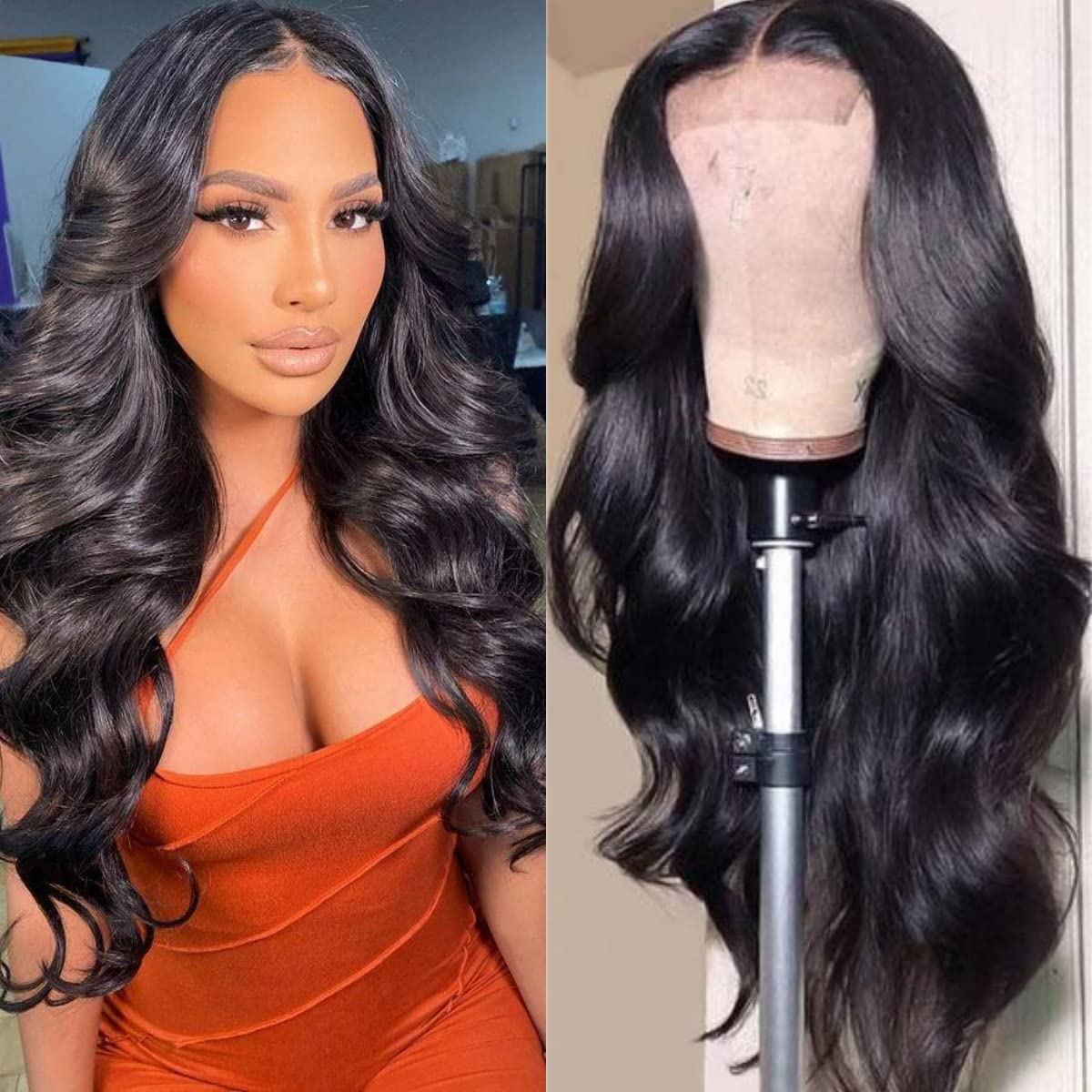 4x6 Lace Closure Wig Human Hair Natural Color Three-Dimensional Body Wave Density - view 3
