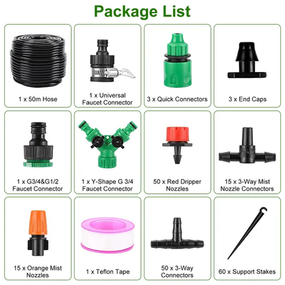 164FT Drip Irrigation Kit Automatic Garden Irrigation System Misting Plant Watering Drip Kit For Garden Greenhouse - view 3