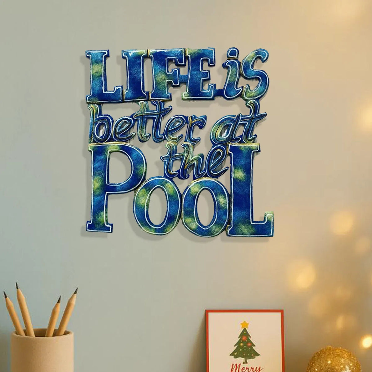 Tropical Coastal Summer Poolside iron Wall Art Decor - view 3