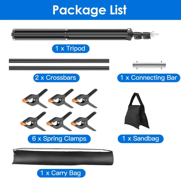 5×6.5FT T-Shape Photo Video Backdrop Stand Heavy Duty Background Stand Adjustable Photography Backdrop Stand With - view 5