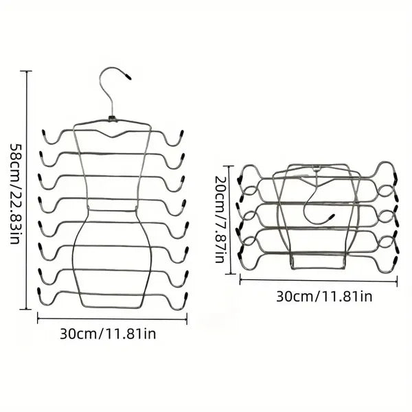 8-Layer Space-Saving Stainless Steel Underwear & Bras Organizer Hanger - view 3