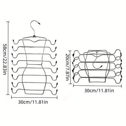 8-Layer Space-Saving Stainless Steel Underwear & Bras Organizer Hanger - view 3