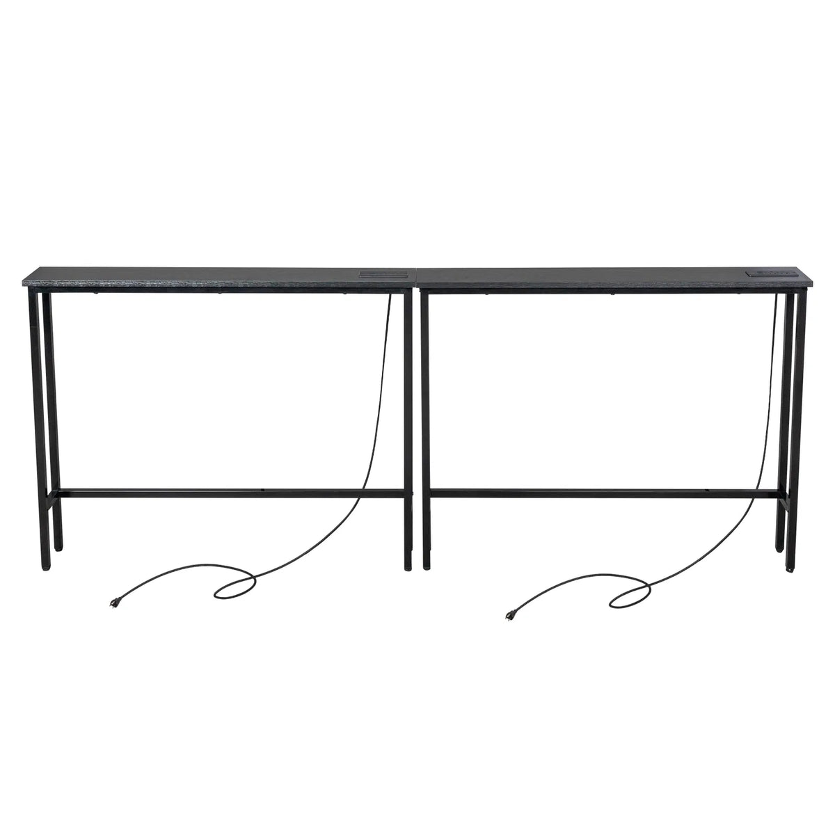 2 Pack 39.4" Narrow Console Sofa Table with Power Outlets and USB Ports - view 9