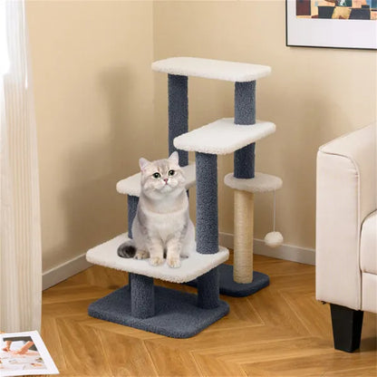 2-in-1 Cat Stairs & Tree With Sisal Scratching Post, 4 Levels Pet Steps For Elderly Cats & Short-Legged Dogs - view 4