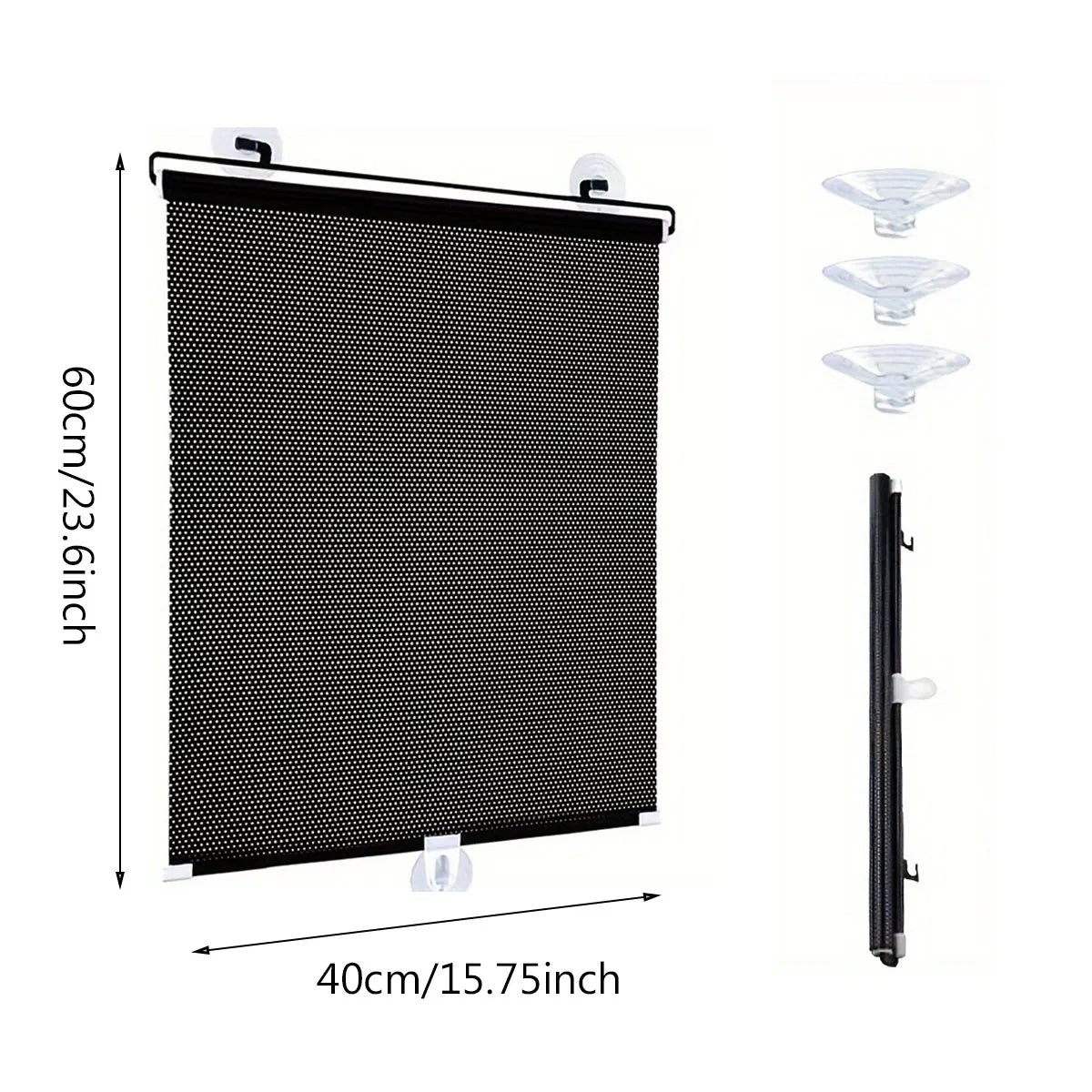Window Shade with 3 Suction Cups Insulation Blackout Blind Shade Portable Temporary Cover