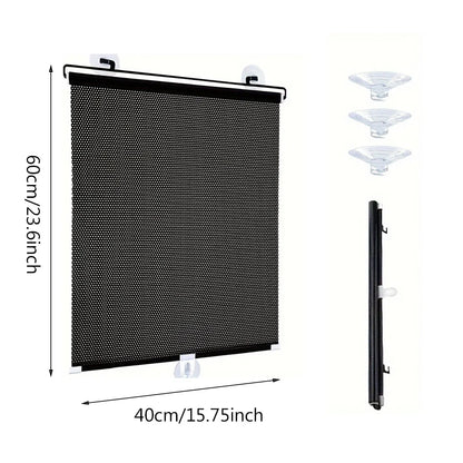 Window Shade with 3 Suction Cups Insulation Blackout Blind Shade Portable Temporary Cover